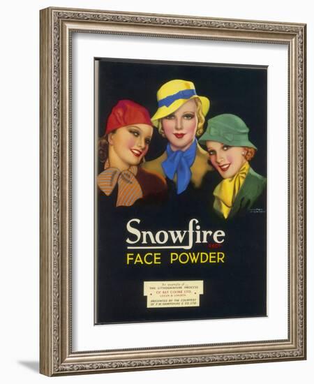 Three Girls of the Ginger Rogers Era Who Use Snowfire Face Powder-Wilton Williams-Framed Art Print