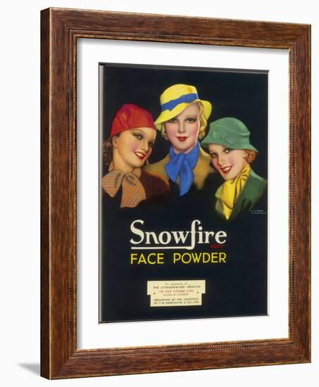 Three Girls of the Ginger Rogers Era Who Use Snowfire Face Powder-Wilton Williams-Framed Art Print