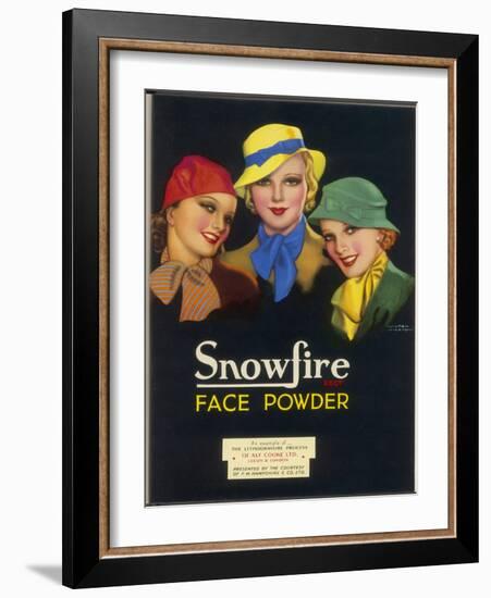 Three Girls of the Ginger Rogers Era Who Use Snowfire Face Powder-Wilton Williams-Framed Art Print