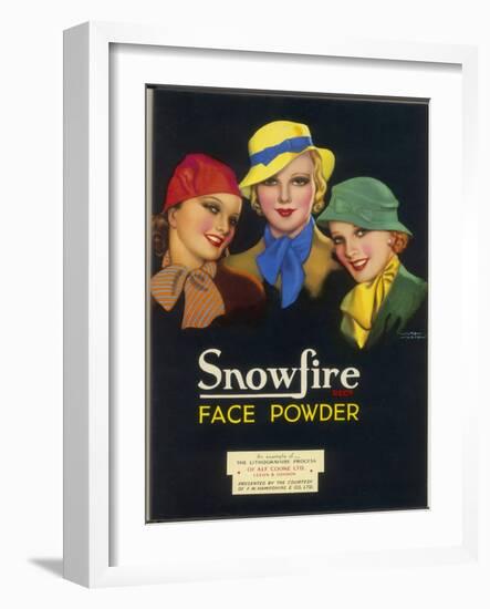 Three Girls of the Ginger Rogers Era Who Use Snowfire Face Powder-Wilton Williams-Framed Art Print
