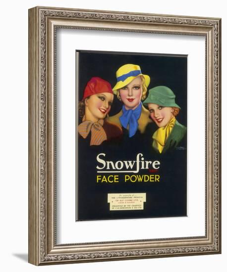 Three Girls of the Ginger Rogers Era Who Use Snowfire Face Powder-Wilton Williams-Framed Art Print