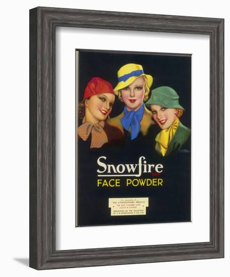 Three Girls of the Ginger Rogers Era Who Use Snowfire Face Powder-Wilton Williams-Framed Art Print