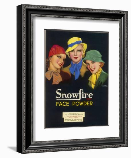 Three Girls of the Ginger Rogers Era Who Use Snowfire Face Powder-Wilton Williams-Framed Art Print