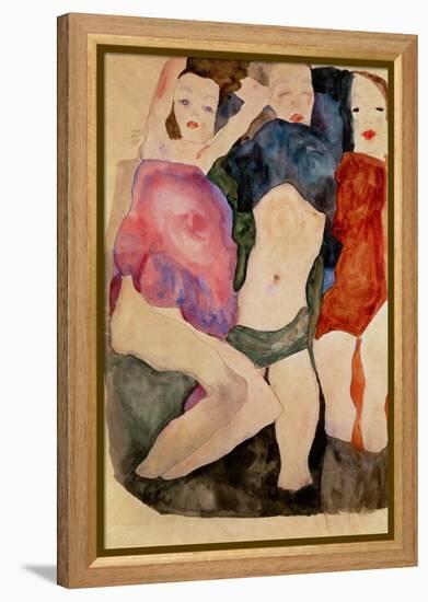 Three Girls-Egon Schiele-Framed Premier Image Canvas