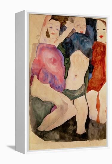 Three Girls-Egon Schiele-Framed Premier Image Canvas