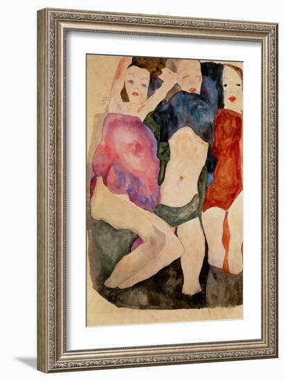 Three Girls-Egon Schiele-Framed Giclee Print