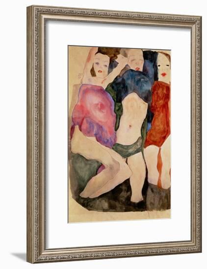 Three Girls-Egon Schiele-Framed Giclee Print