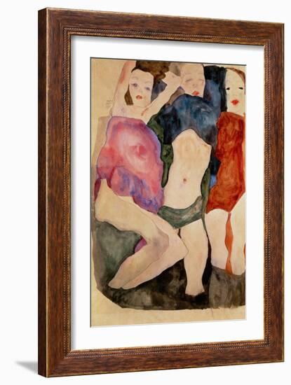 Three Girls-Egon Schiele-Framed Giclee Print