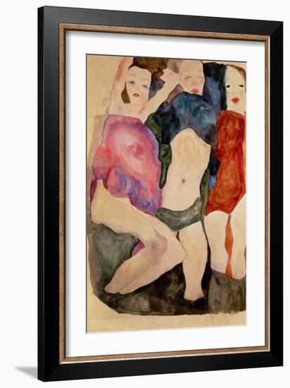 Three Girls-Egon Schiele-Framed Giclee Print