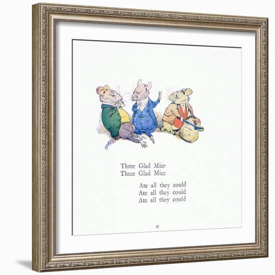 Three Glad Mice, Three Glad Mice, Ate All That They Could-Walton Corbould-Framed Giclee Print