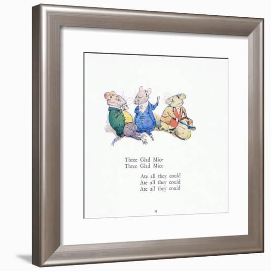 Three Glad Mice, Three Glad Mice, Ate All That They Could-Walton Corbould-Framed Giclee Print