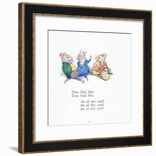 Three Glad Mice, Three Glad Mice, Ate All That They Could-Walton Corbould-Framed Giclee Print