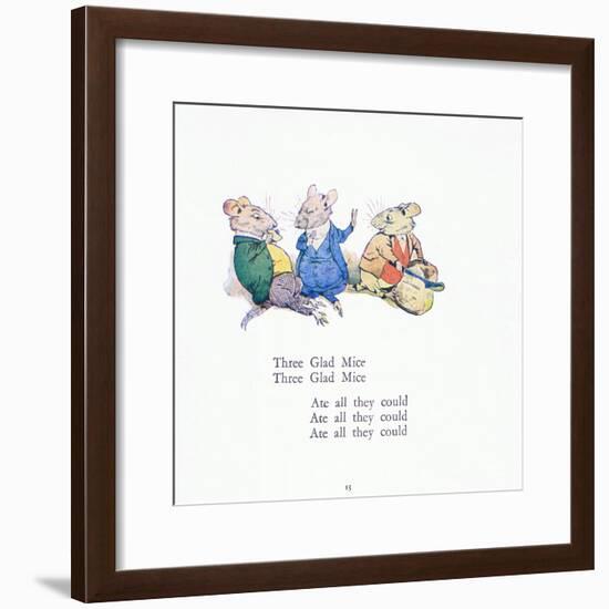 Three Glad Mice, Three Glad Mice, Ate All That They Could-Walton Corbould-Framed Giclee Print