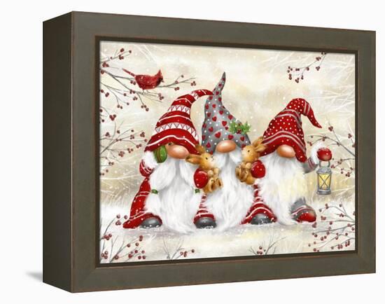 Three Gnomes with Rabbits-MAKIKO-Framed Premier Image Canvas