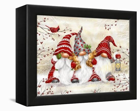 Three Gnomes with Rabbits-MAKIKO-Framed Premier Image Canvas
