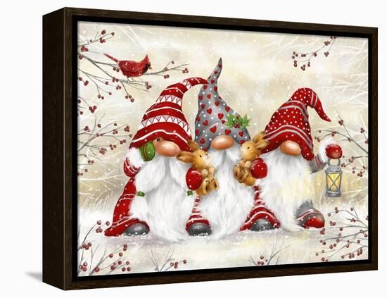 Three Gnomes with Rabbits-MAKIKO-Framed Premier Image Canvas