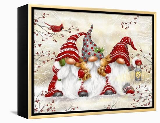 Three Gnomes with Rabbits-MAKIKO-Framed Premier Image Canvas