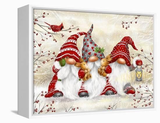 Three Gnomes with Rabbits-MAKIKO-Framed Premier Image Canvas