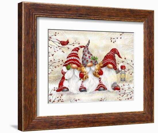 Three Gnomes with Rabbits-MAKIKO-Framed Giclee Print