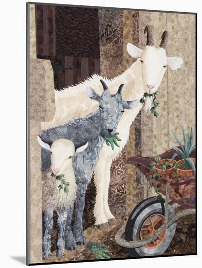 Three Goats and a Wheelbarrow-Kestrel Michaud-Mounted Giclee Print