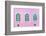 Three Green Arched Windows on Pink Wall-Yongkiet-Framed Photographic Print