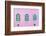 Three Green Arched Windows on Pink Wall-Yongkiet-Framed Photographic Print