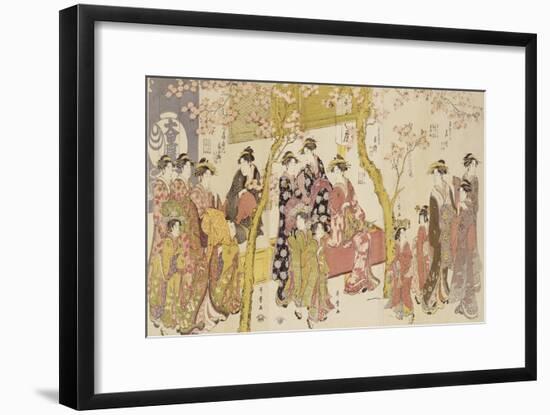 Three Groups of Courtesans with Their Shinzo and Kamuro-Kitagawa Utamaro-Framed Giclee Print