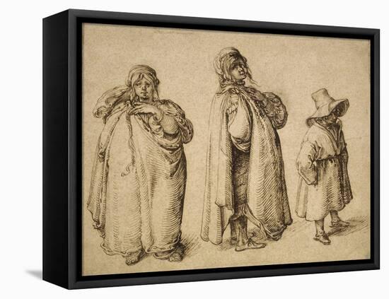 Three Gypsies, C.1605 (Pen and Ink on Paper)-Jacques II de Gheyn-Framed Premier Image Canvas