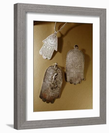 Three 'Hand of Fatima' talismans-Werner Forman-Framed Giclee Print