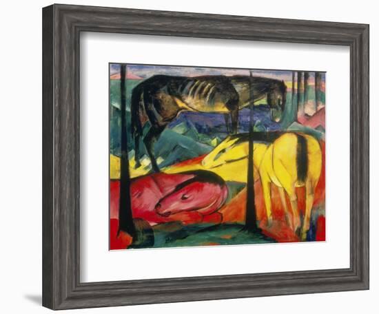 Three Horses, 1913-Franz Marc-Framed Giclee Print