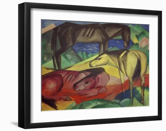 Three Horses II-Franz Marc-Framed Giclee Print