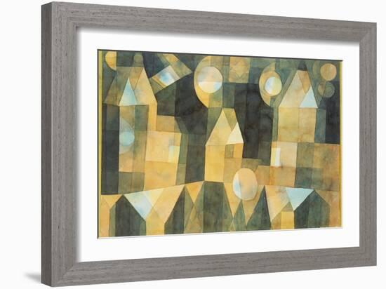 Three Houses and a Bridge; Drei Hauser an Der Brucke-Paul Klee-Framed Giclee Print