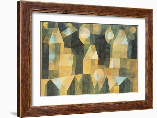 Three Houses and a Bridge; Drei Hauser an Der Brucke-Paul Klee-Framed Giclee Print