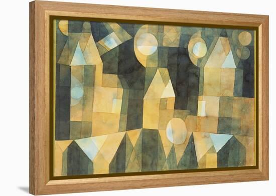 Three Houses and a Bridge; Drei Hauser an Der Brucke-Paul Klee-Framed Premier Image Canvas