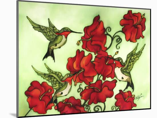 Three Humming Birds-Holly Carr-Mounted Giclee Print