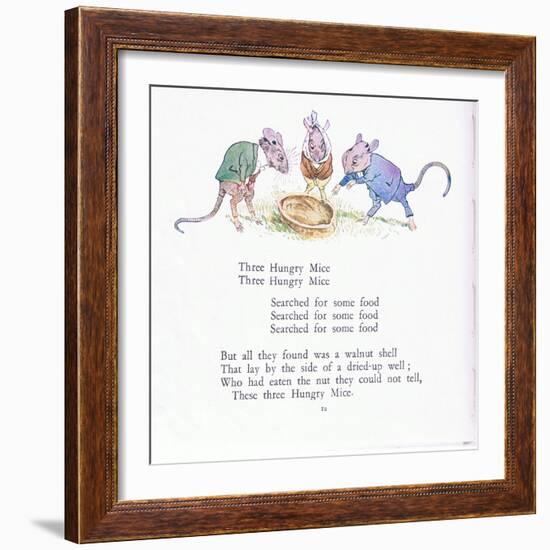 Three Hungry Mice, Three Hungry Mice, Searched for Some Food-Walton Corbould-Framed Giclee Print