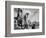 Three Indians In Headdress Watching Tourists "Dance San Ildefonso Pueblo New Mexico 1942." 1942-Ansel Adams-Framed Art Print