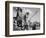 Three Indians In Headdress Watching Tourists "Dance San Ildefonso Pueblo New Mexico 1942." 1942-Ansel Adams-Framed Art Print