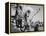 Three Indians In Headdress Watching Tourists "Dance San Ildefonso Pueblo New Mexico 1942." 1942-Ansel Adams-Framed Stretched Canvas