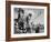 Three Indians In Headdress Watching Tourists "Dance San Ildefonso Pueblo New Mexico 1942." 1942-Ansel Adams-Framed Art Print