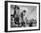 Three Indians In Headdress Watching Tourists "Dance San Ildefonso Pueblo New Mexico 1942." 1942-Ansel Adams-Framed Art Print