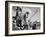 Three Indians In Headdress Watching Tourists "Dance San Ildefonso Pueblo New Mexico 1942." 1942-Ansel Adams-Framed Art Print