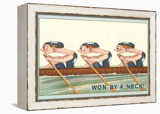 Three Intent Rowers, Won by a Neck-null-Framed Stretched Canvas