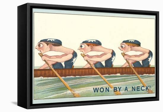 Three Intent Rowers, Won by a Neck-null-Framed Stretched Canvas