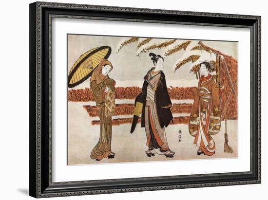 Three Japanese Women In-Suzuki Harunobu-Framed Giclee Print