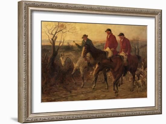 Three Jolly Huntsmen, 1878 (Oil on Canvas)-Randolph Caldecott-Framed Giclee Print