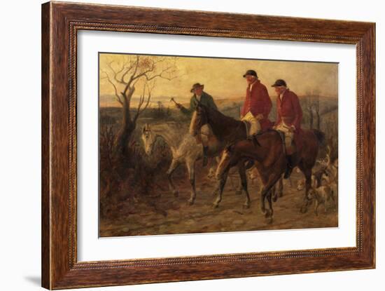 Three Jolly Huntsmen, 1878 (Oil on Canvas)-Randolph Caldecott-Framed Giclee Print