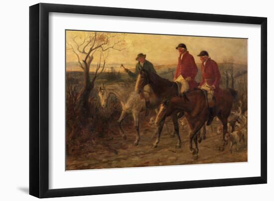 Three Jolly Huntsmen, 1878 (Oil on Canvas)-Randolph Caldecott-Framed Giclee Print