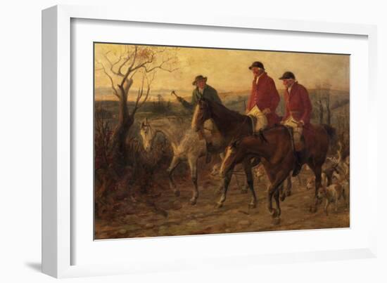 Three Jolly Huntsmen, 1878 (Oil on Canvas)-Randolph Caldecott-Framed Giclee Print