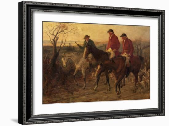Three Jolly Huntsmen, 1878 (Oil on Canvas)-Randolph Caldecott-Framed Giclee Print